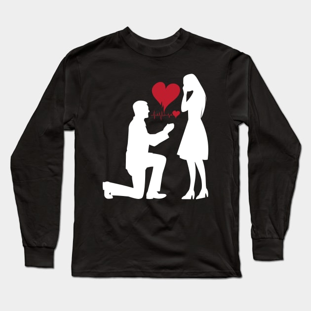 Marriage Proposal T-shirt Long Sleeve T-Shirt by Zooha131